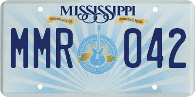 MS license plate MMR042