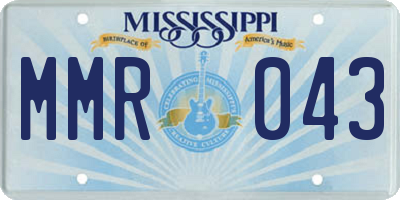 MS license plate MMR043