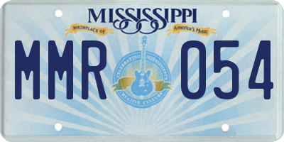 MS license plate MMR054