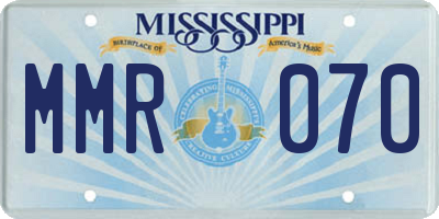 MS license plate MMR070