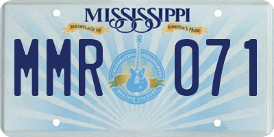 MS license plate MMR071