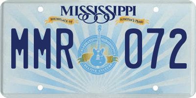 MS license plate MMR072
