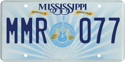 MS license plate MMR077
