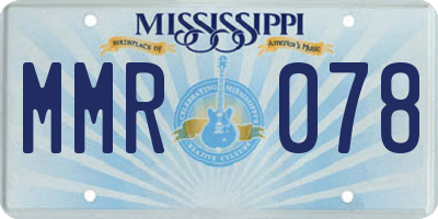 MS license plate MMR078