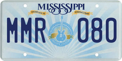 MS license plate MMR080