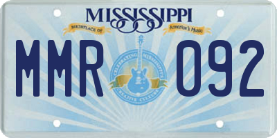 MS license plate MMR092