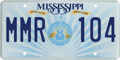 MS license plate MMR104