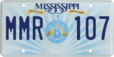 MS license plate MMR107
