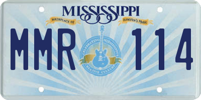 MS license plate MMR114