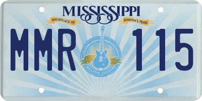 MS license plate MMR115