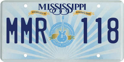 MS license plate MMR118