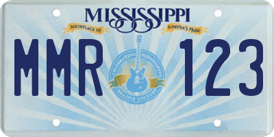 MS license plate MMR123