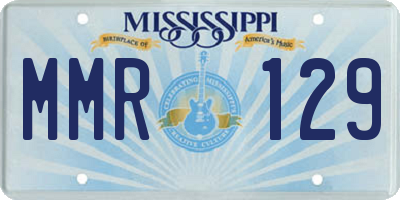 MS license plate MMR129