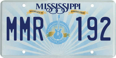 MS license plate MMR192