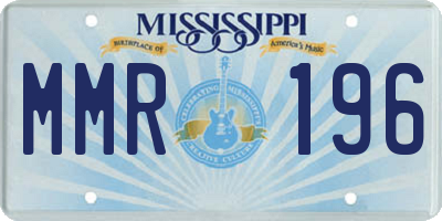 MS license plate MMR196