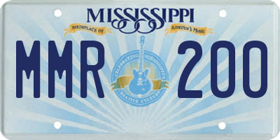 MS license plate MMR200