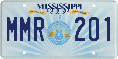 MS license plate MMR201