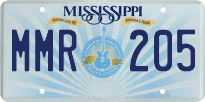 MS license plate MMR205