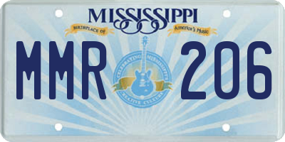 MS license plate MMR206
