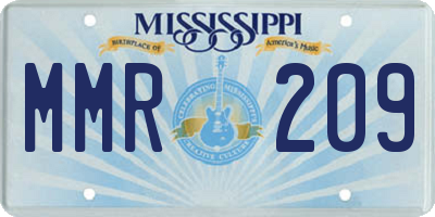 MS license plate MMR209