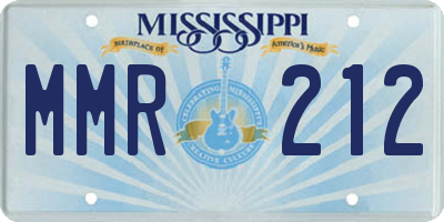 MS license plate MMR212