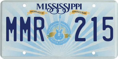 MS license plate MMR215