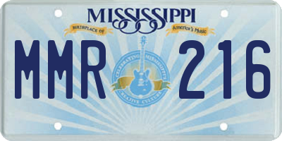 MS license plate MMR216