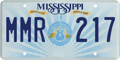 MS license plate MMR217