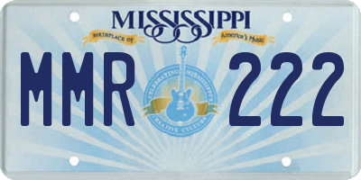 MS license plate MMR222