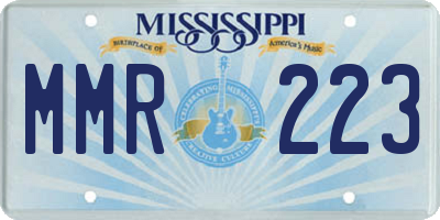 MS license plate MMR223