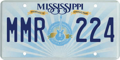 MS license plate MMR224
