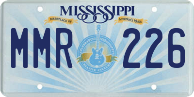MS license plate MMR226