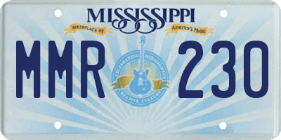 MS license plate MMR230