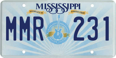 MS license plate MMR231