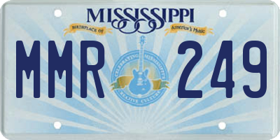 MS license plate MMR249