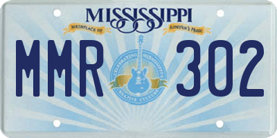 MS license plate MMR302