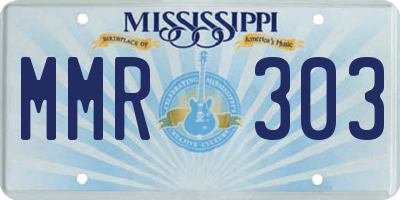 MS license plate MMR303