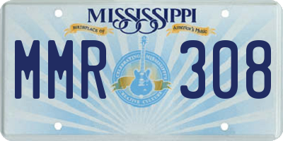 MS license plate MMR308