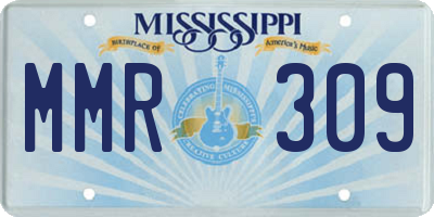 MS license plate MMR309
