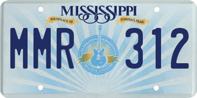 MS license plate MMR312