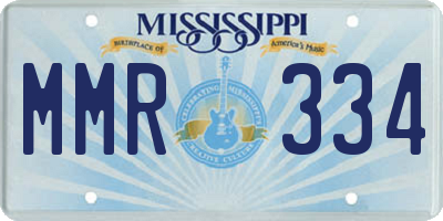 MS license plate MMR334