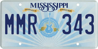 MS license plate MMR343