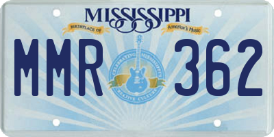 MS license plate MMR362
