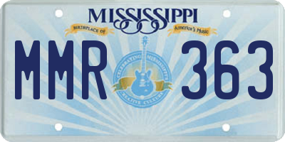 MS license plate MMR363
