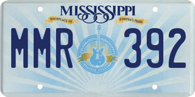 MS license plate MMR392