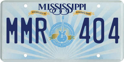 MS license plate MMR404