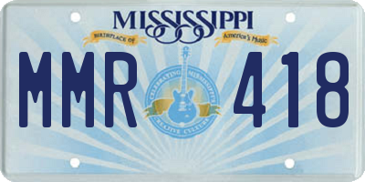 MS license plate MMR418