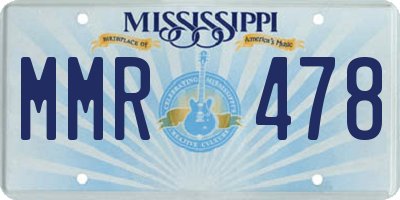 MS license plate MMR478