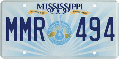 MS license plate MMR494