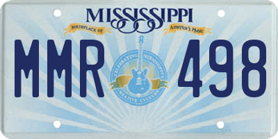 MS license plate MMR498